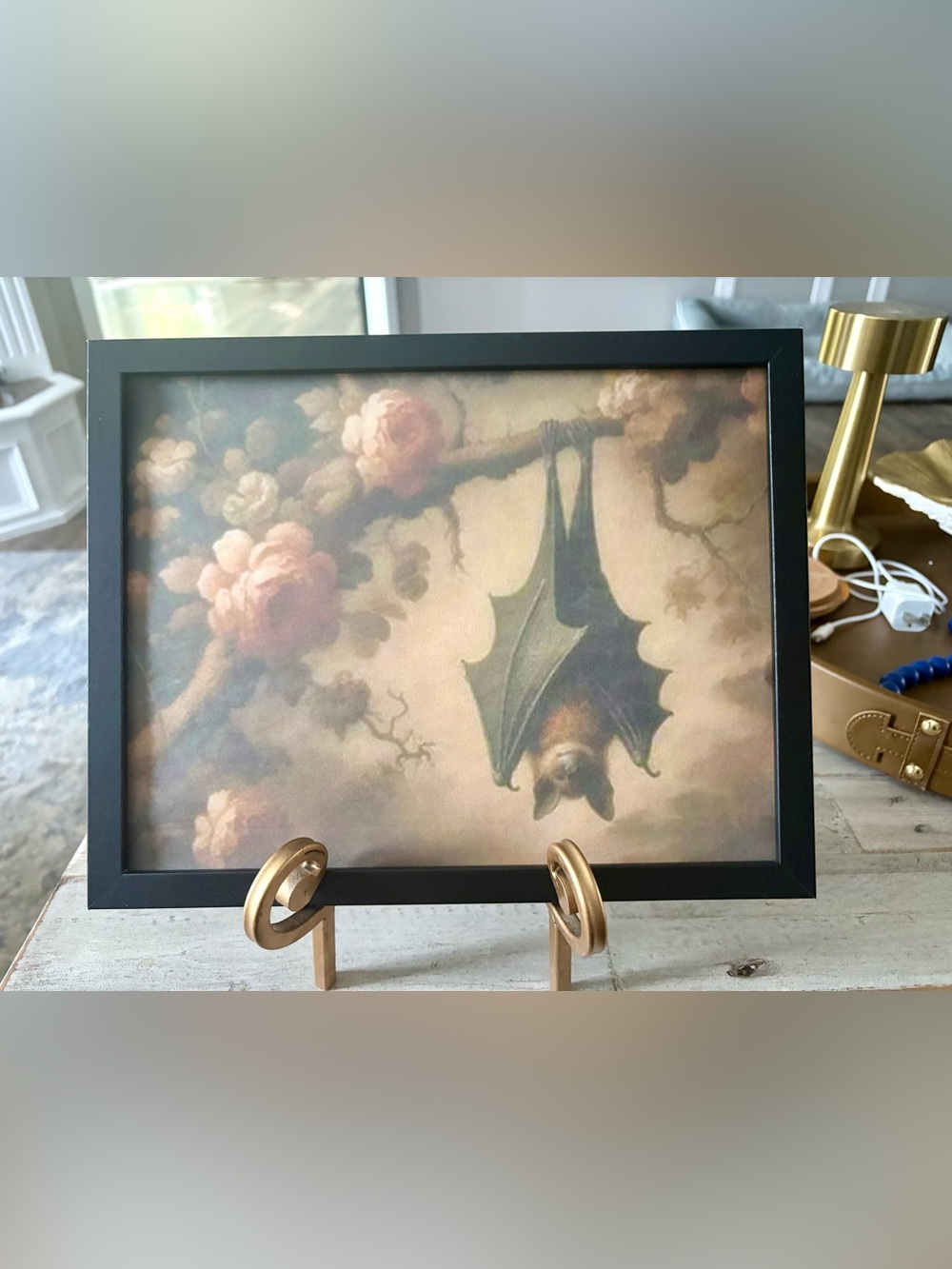Framed 8x10 Bat Illustration Wall Art